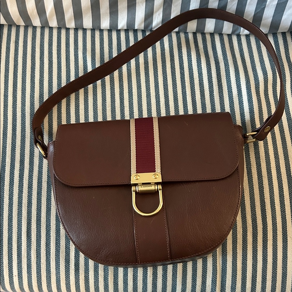 Il Bisonte oxblood leather saddle bag -stunning!